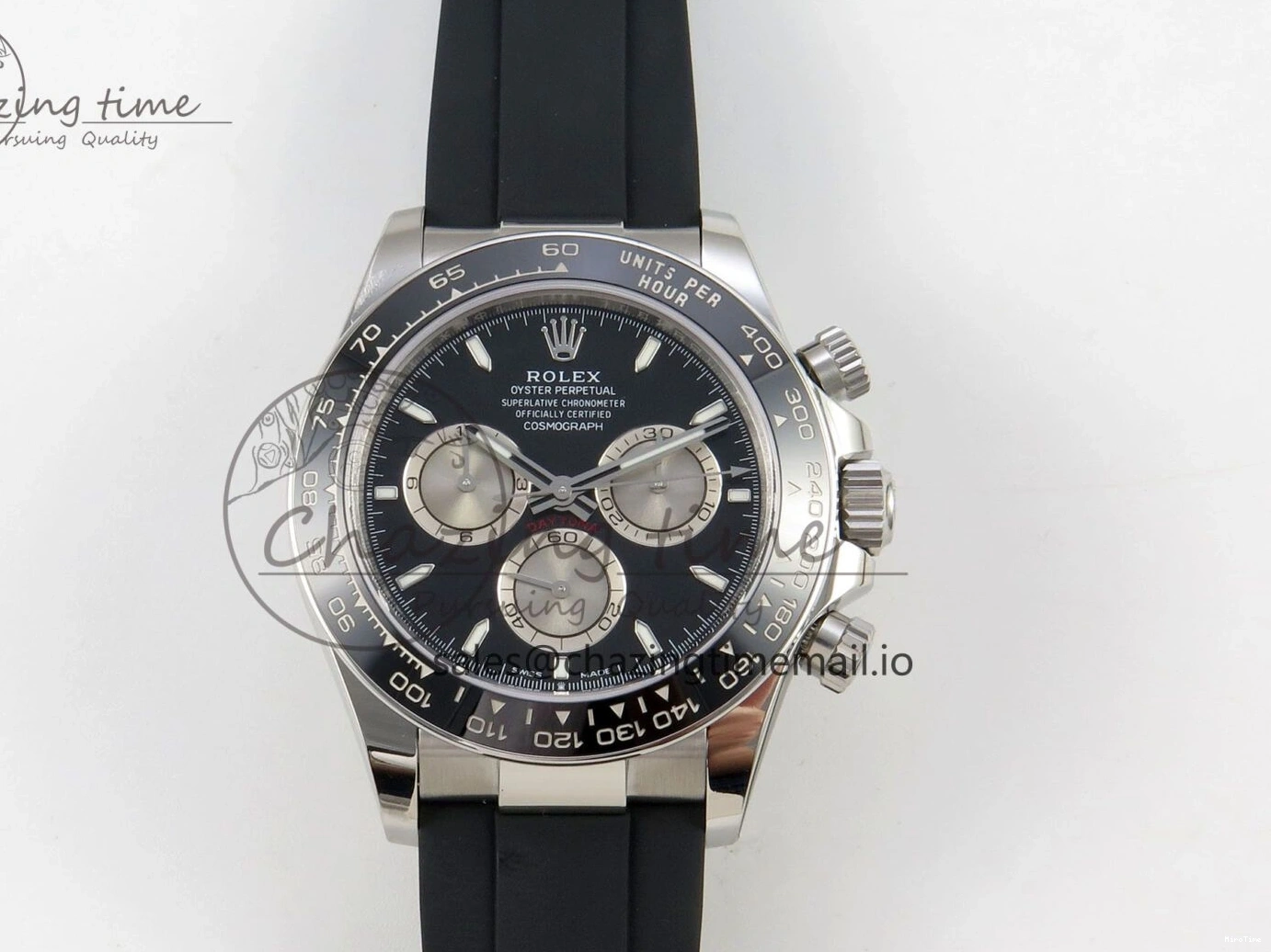 MiroTime 0122 Daytona 126519 VSF 1:1 Best Edition Black Silver Lume Dial on Oysterflex Strap VS4131 V2 (Weighted) DailyWear 324